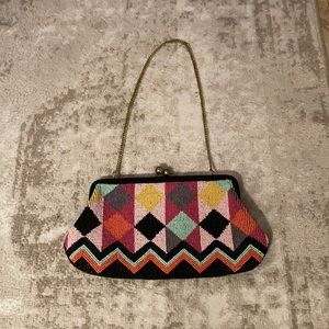 Clutch with gold chain